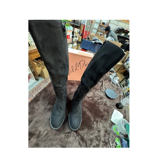 wild Pair Black Knee-High Platform Boots size 10 - Picture 4 of 12